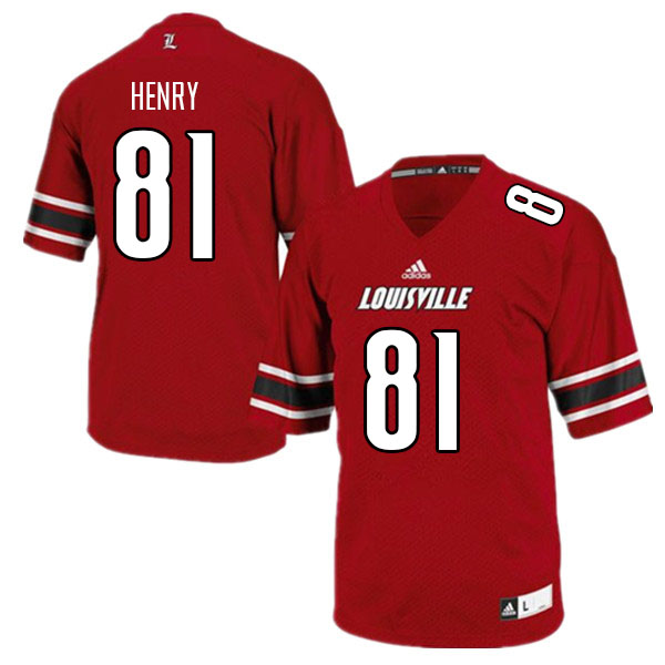 Men #81 Christian Henry Louisville Cardinals College Football Jerseys Sale-Red - Click Image to Close